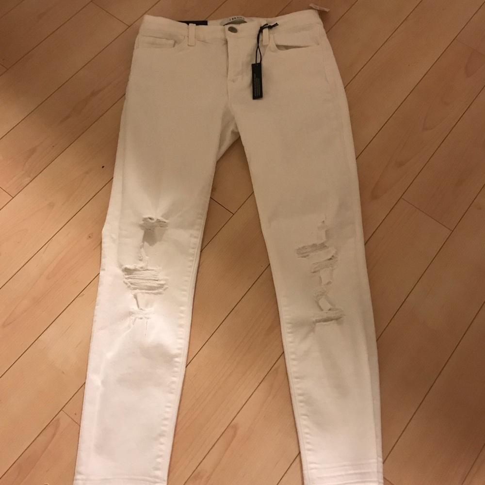 White Distressed Skinny Jeans